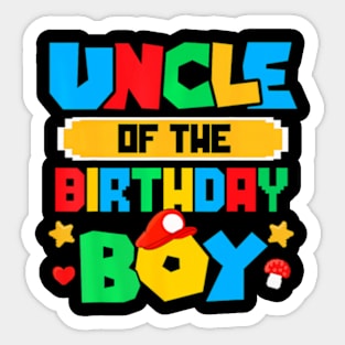 Uncle Of The Birthday Boy Game Gaming Family Matching Sticker